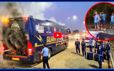 Gujarat Titans Team Bus Fire Accident 