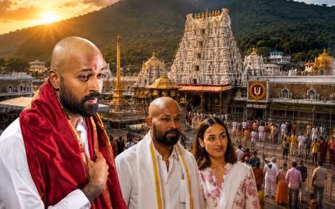 తిరుమల శ్రీవారిని దర్శించుకున్న స్టార్ క్రికెటర్ హార్దిక్ పాండ్య (ఫొటోలు)