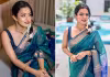 బ్లూ శారీలో హీరోయిన్ అపర్ణ దాస్ బ్యూటీఫుల్ లుక్స్.. ఫోటోలు