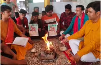 villagers doing worship for cheetahs - Sakshi