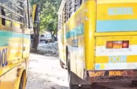Three Year Old Girl Died After Falling Under School Bus In Hyderabad - Sakshi